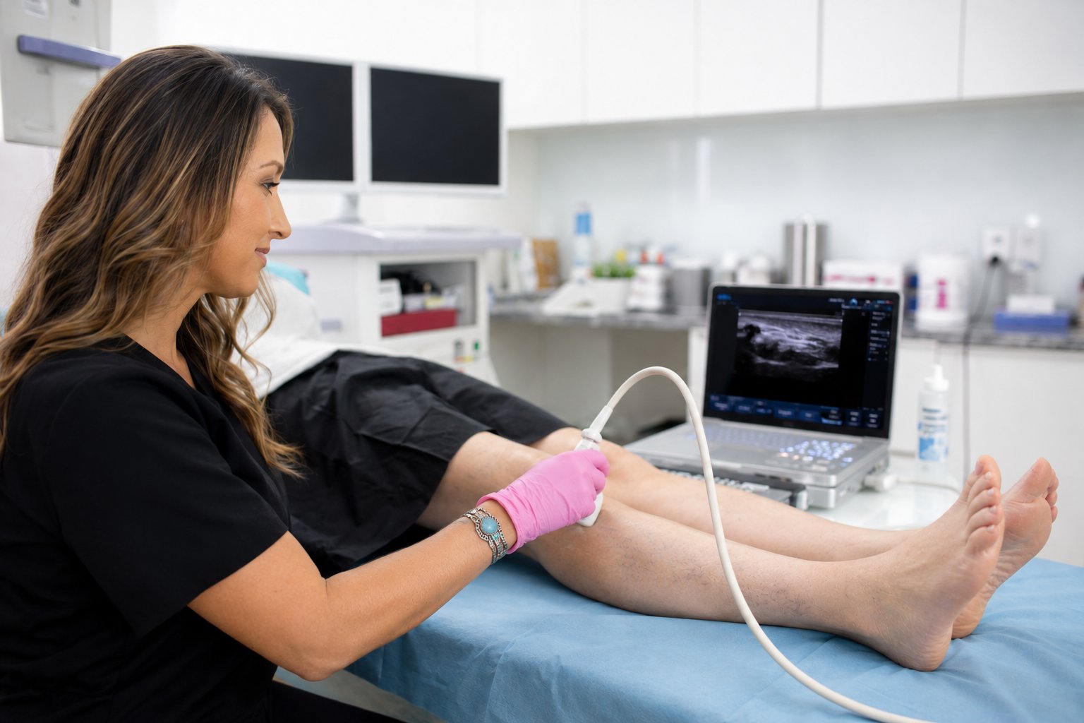 Venous duplex ultrasound scan at Lone Star Vein Clinic Georgetown TX - Dr. Abdullah DABVLM